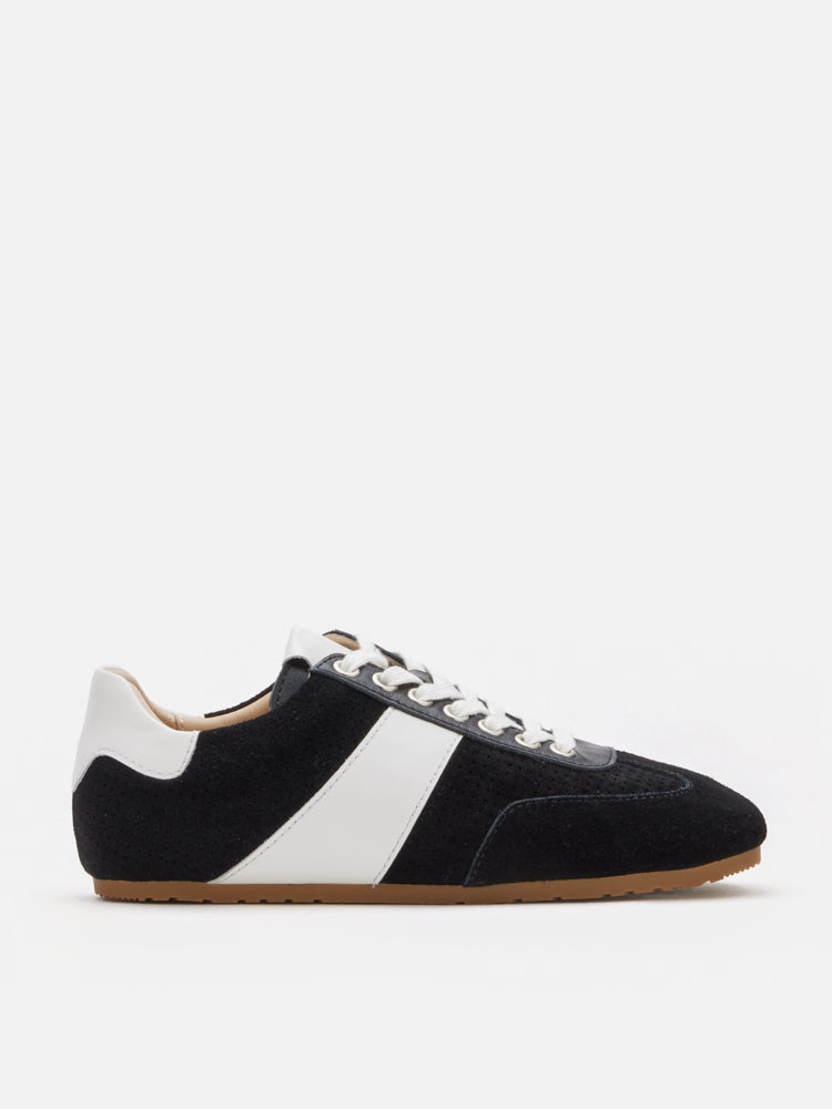 PAZZION, Renoir Suede Color Blocked Sneakers, Black