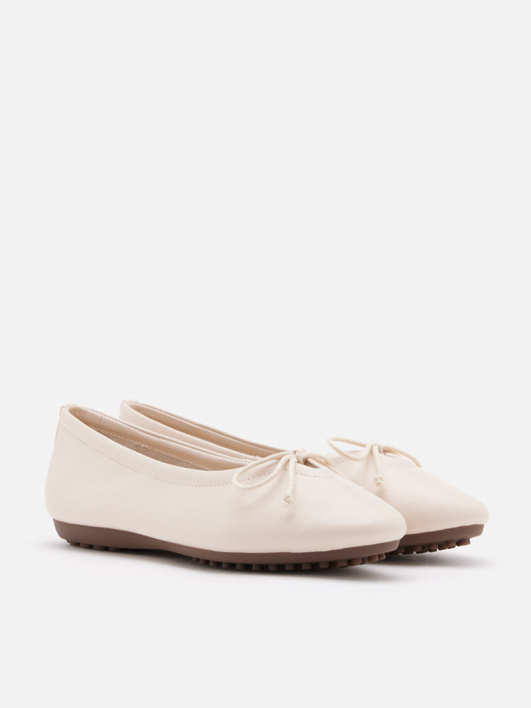 PAZZION, Rhea Bow Ballerinas, Beige