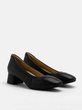 PAZZION, Rissa Rounded Low Block Heels, Black