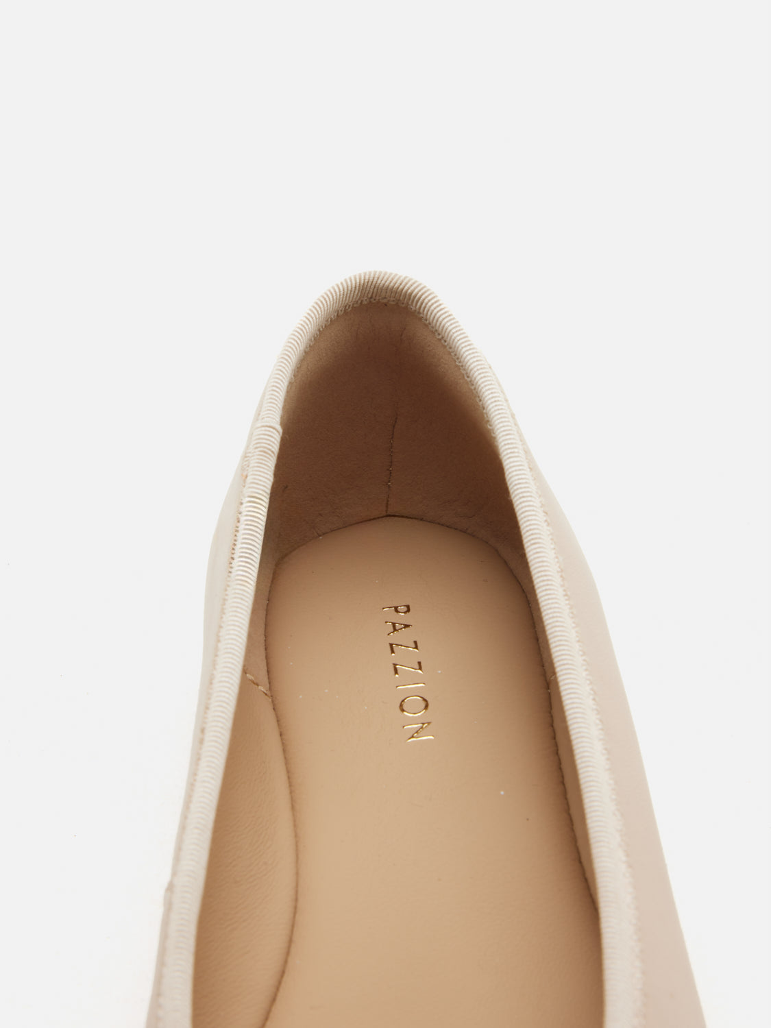 PAZZION, Rivelia Crystal Bow Leather Flats, Almond
