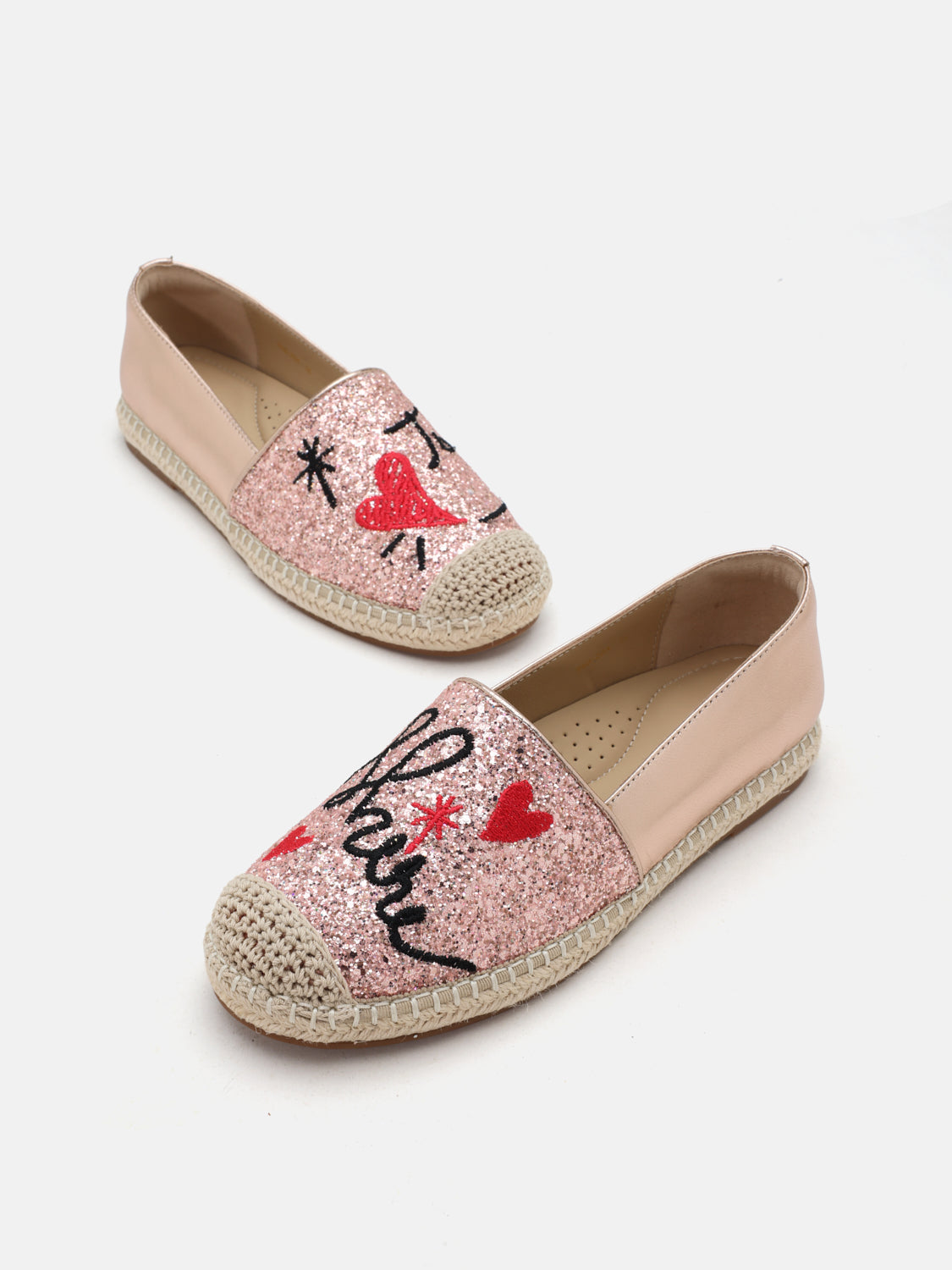 PAZZION, Rivka Glitter Espadrilles, Pink