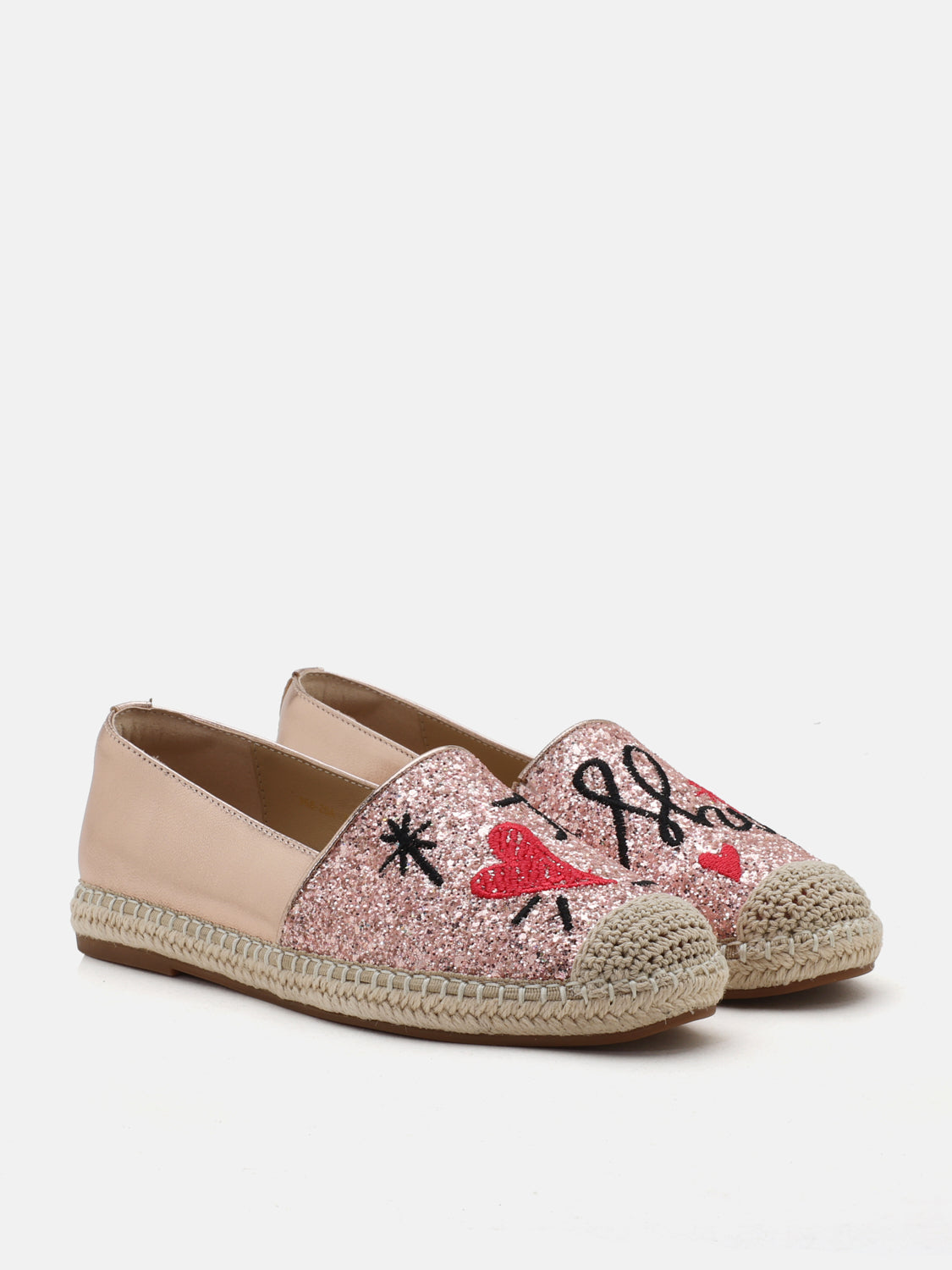 PAZZION, Rivka Glitter Espadrilles, Pink