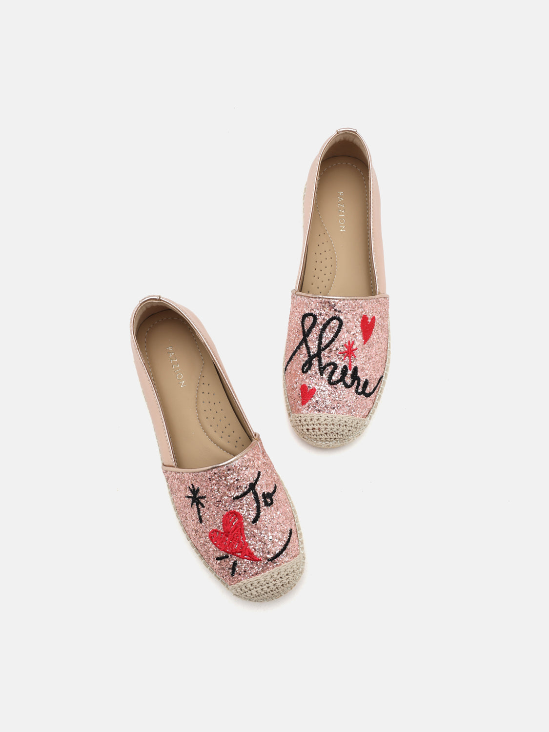 PAZZION, Rivka Glitter Espadrilles, Pink