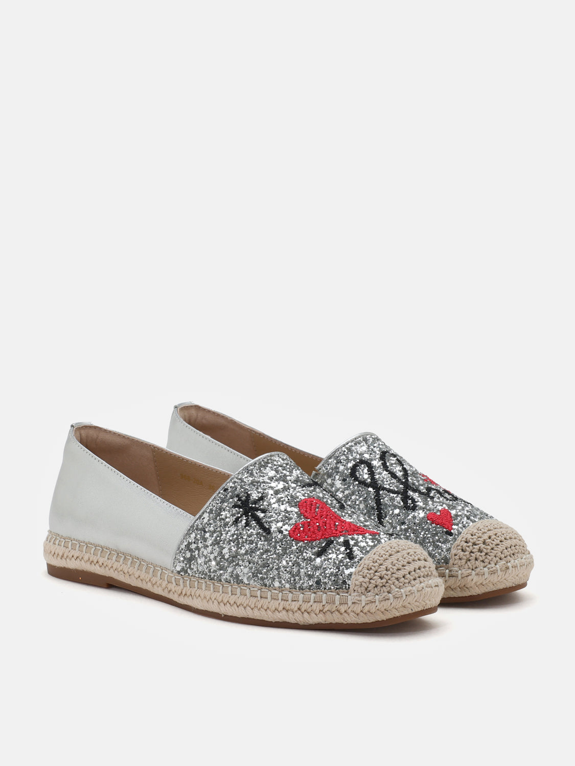 PAZZION, Rivka Glitter Espadrilles, Silver
