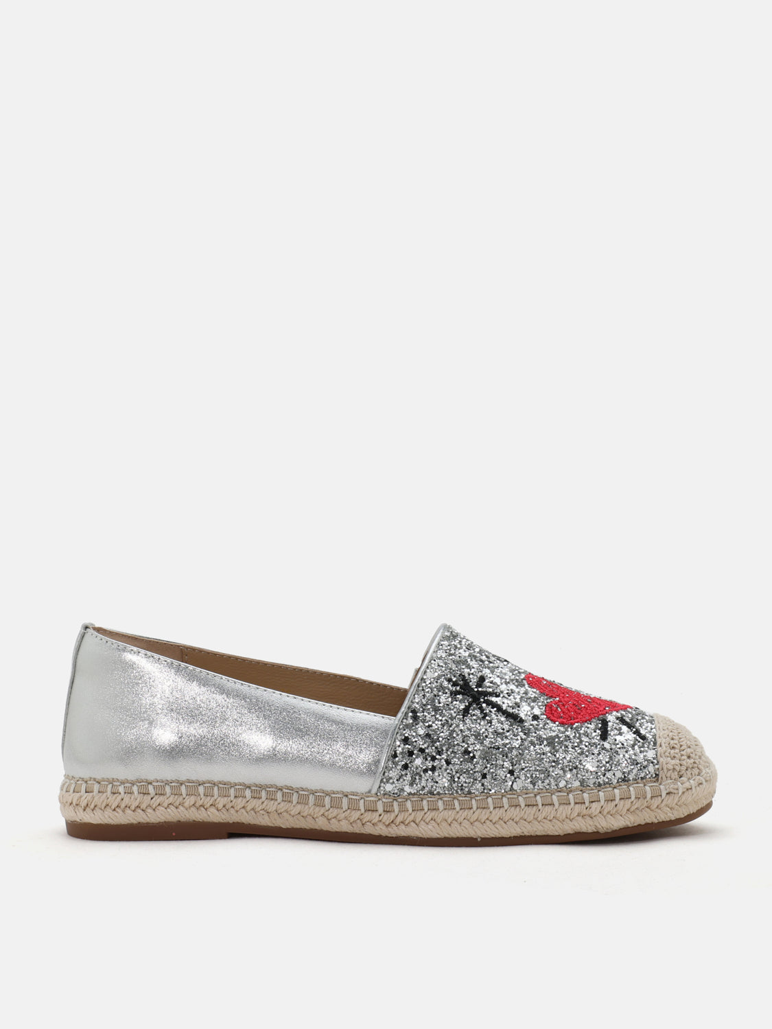 PAZZION, Rivka Glitter Espadrilles, Silver