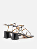PAZZION, Rumi Crystal Embellished Strappy Sandal Heels, Black