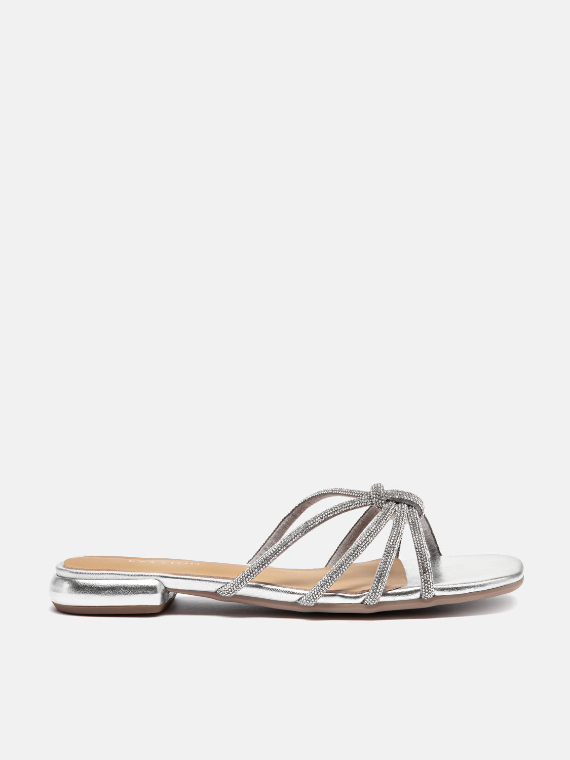 PAZZION, Sadie Crystal Strap Sandals - Silver, Silver