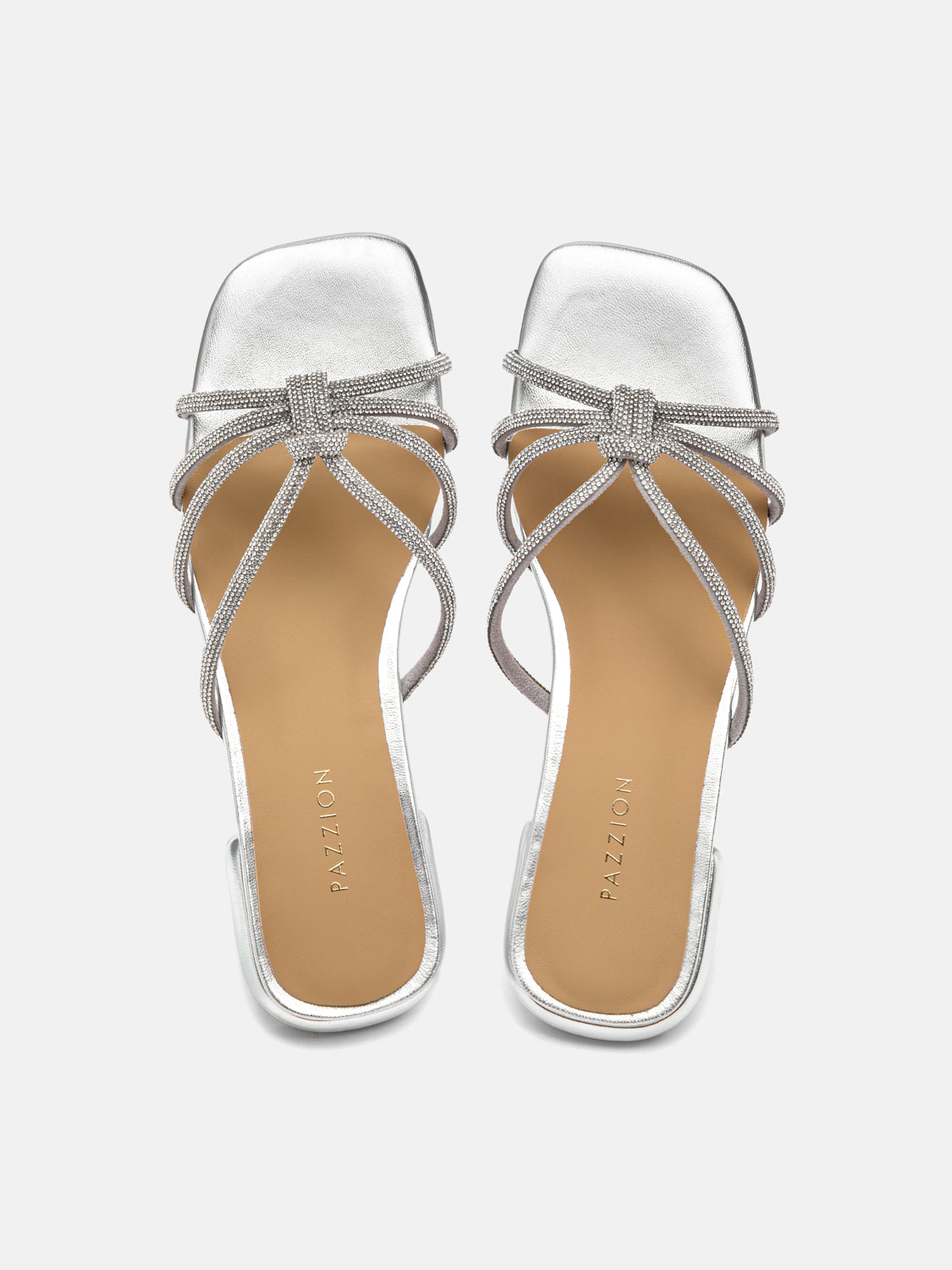 PAZZION, Sadie Crystal Strap Sandals - Silver, Silver