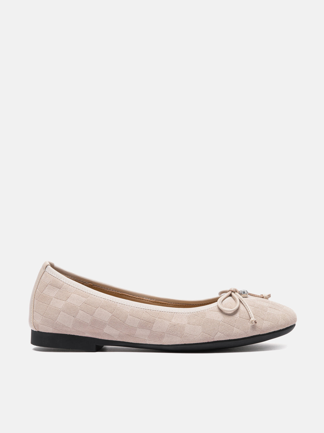 PAZZION, Salma Bow Suede Ballet Flats, Almond