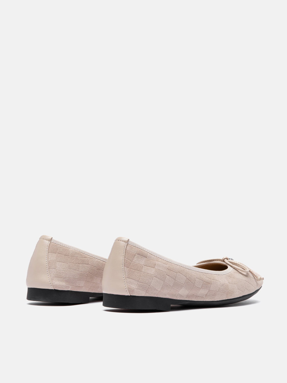 PAZZION, Salma Bow Suede Ballet Flats, Almond