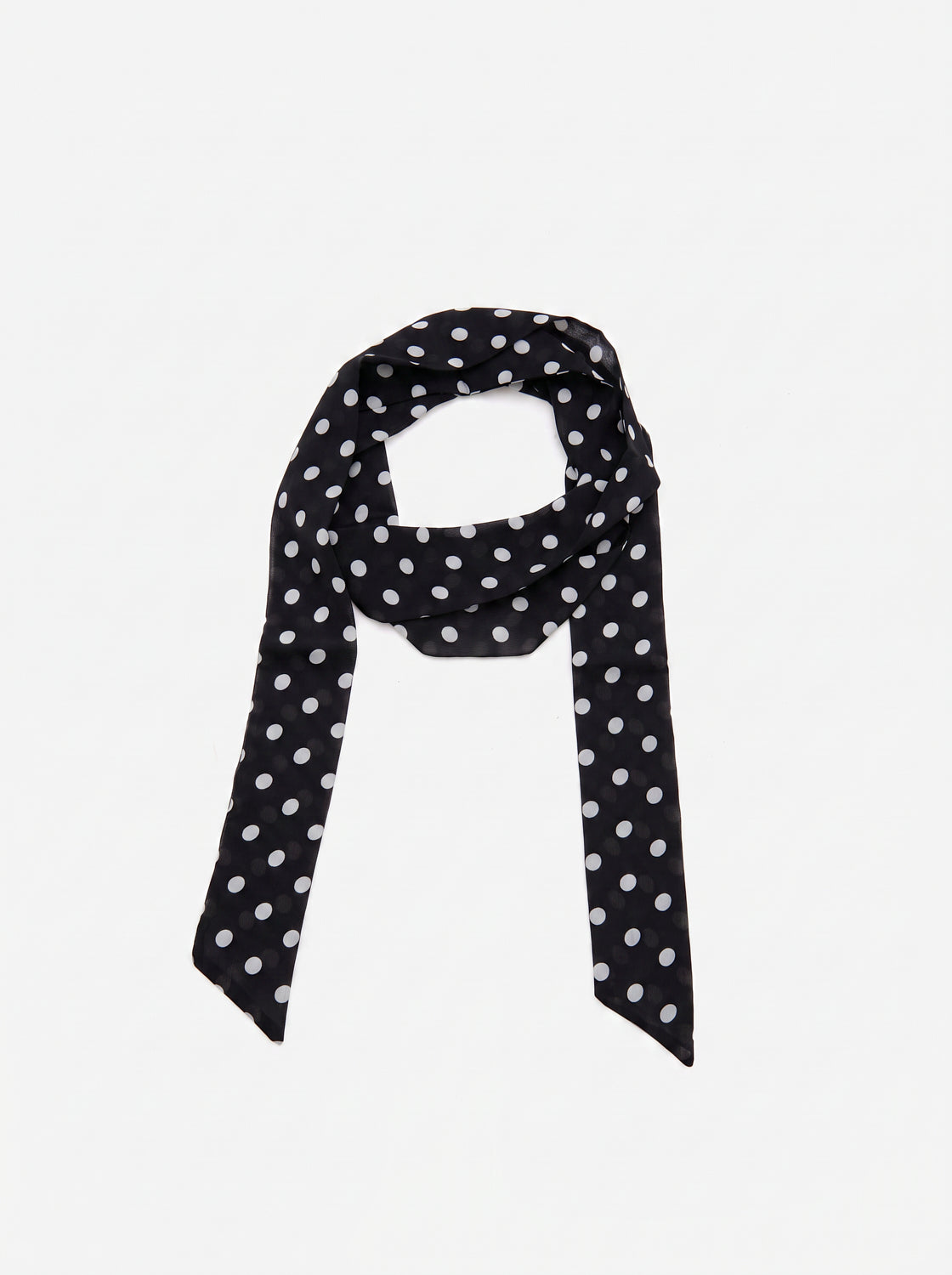 PAZZION, Savannah Polka Dot Ribbon Scarf, Black