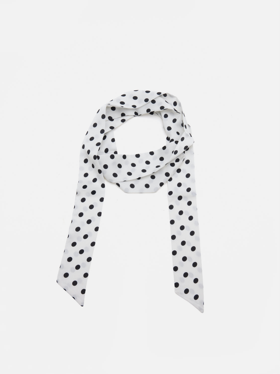PAZZION, Savannah Polka Dot Ribbon Scarf, White