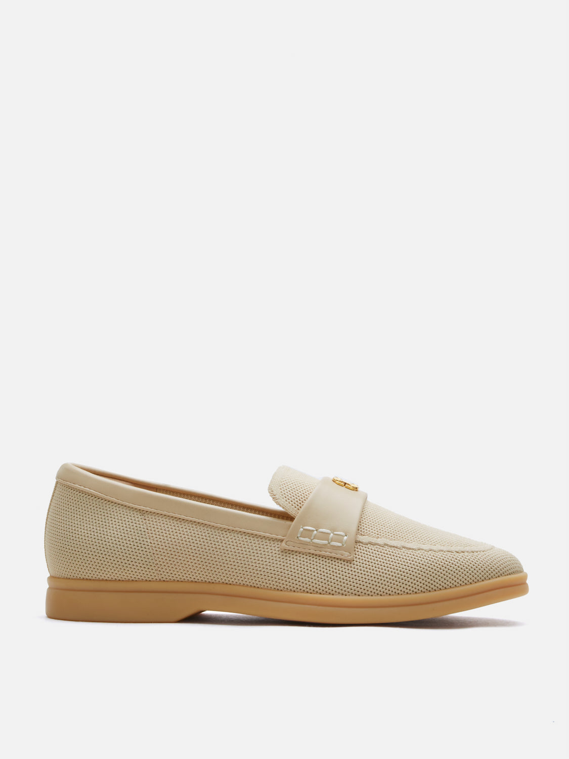 PAZZION, Searra Accented Flyknit Loafers, Almond