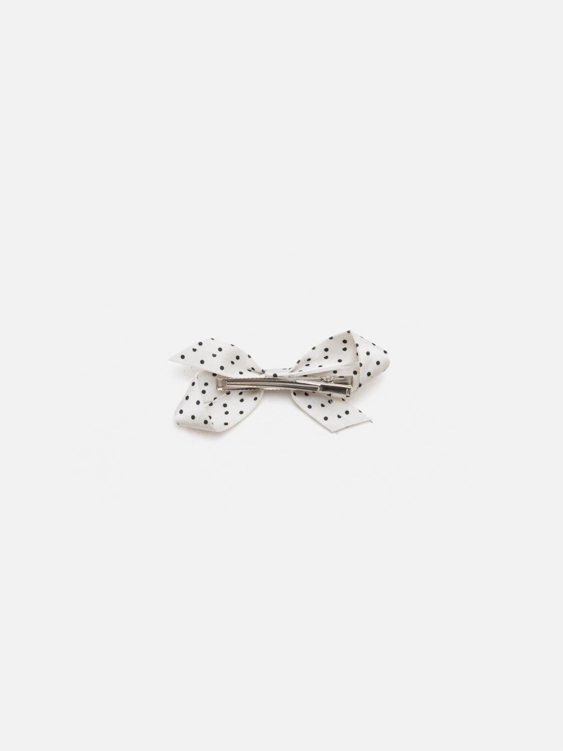 PAZZION, Sienna Polka Dot Ribbon Hair Clip, White