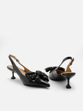 PAZZION, Sienna Sequinned Ribbon Slingback Pumps, Black