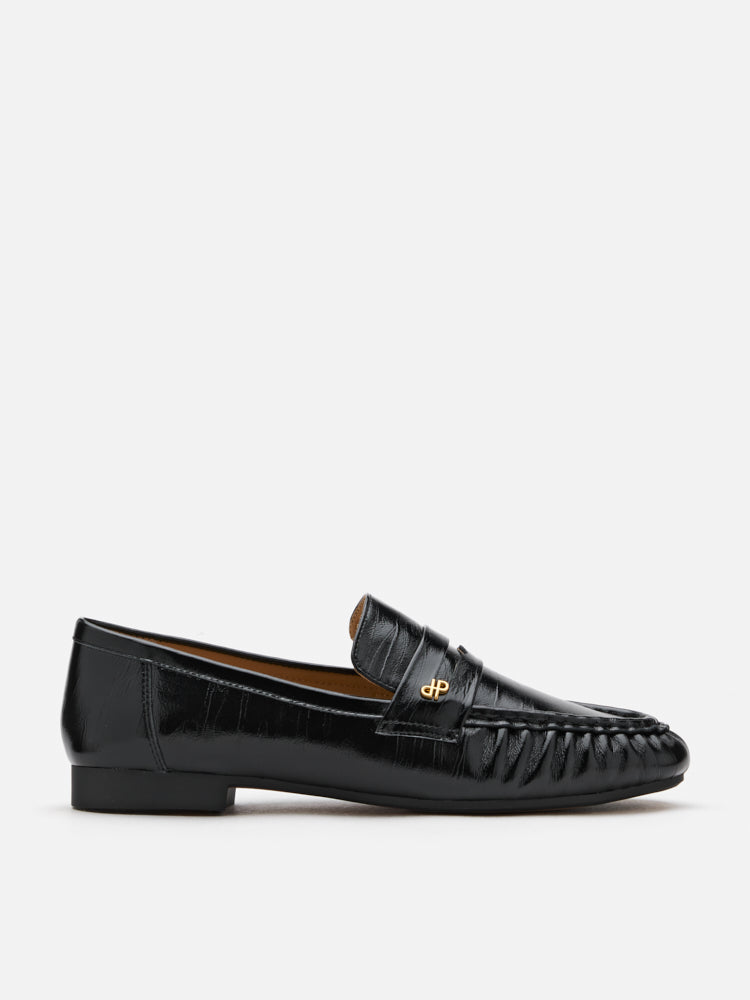 PAZZION, Silvia Accented Penny Loafers, Black