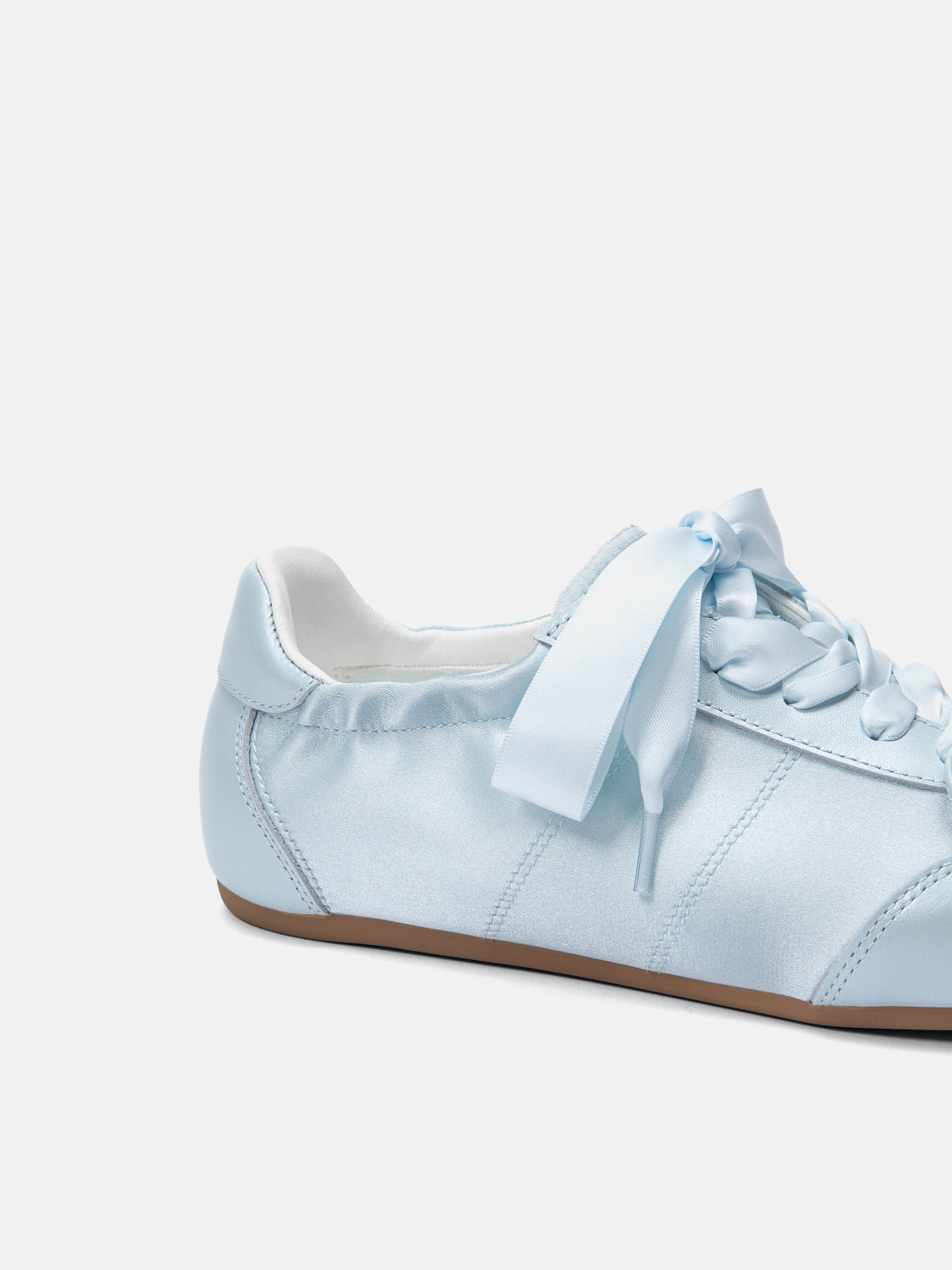 PAZZION, Sylvie Ballerina Satin Bow Sneakers, Blue