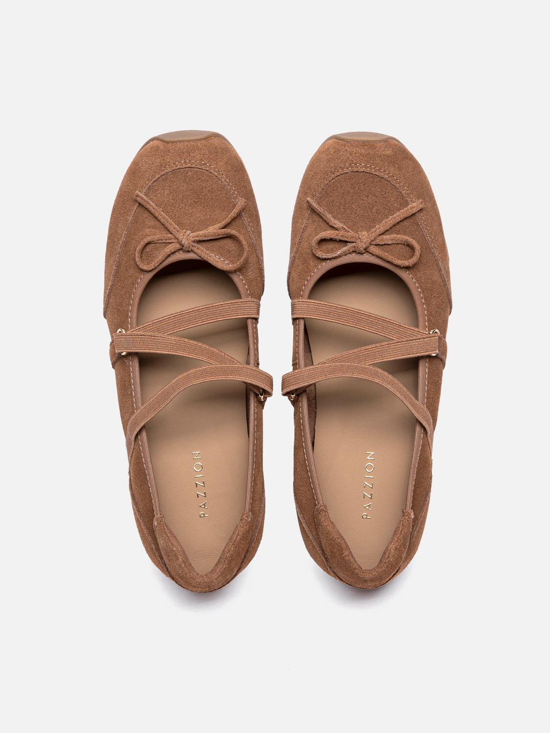 PAZZION, Talivienne Suede Bow Leather Mary Janes, Brown