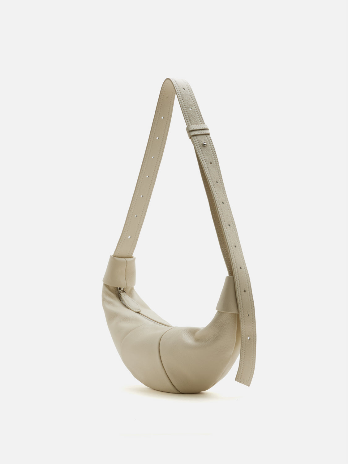 PAZZION, Tara Leather Croissant Bag, Beige