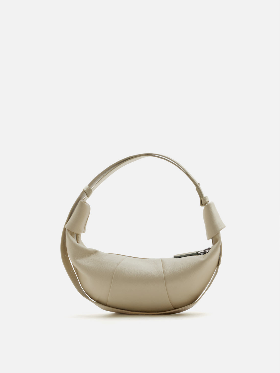 PAZZION, Tara Leather Croissant Bag, Beige