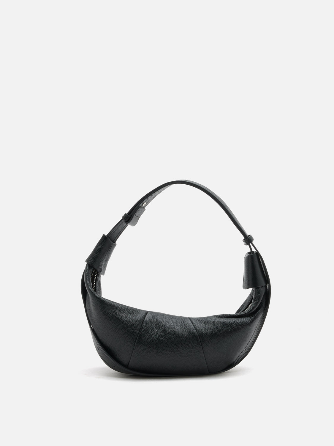PAZZION, Tara Leather Croissant Bag, Black