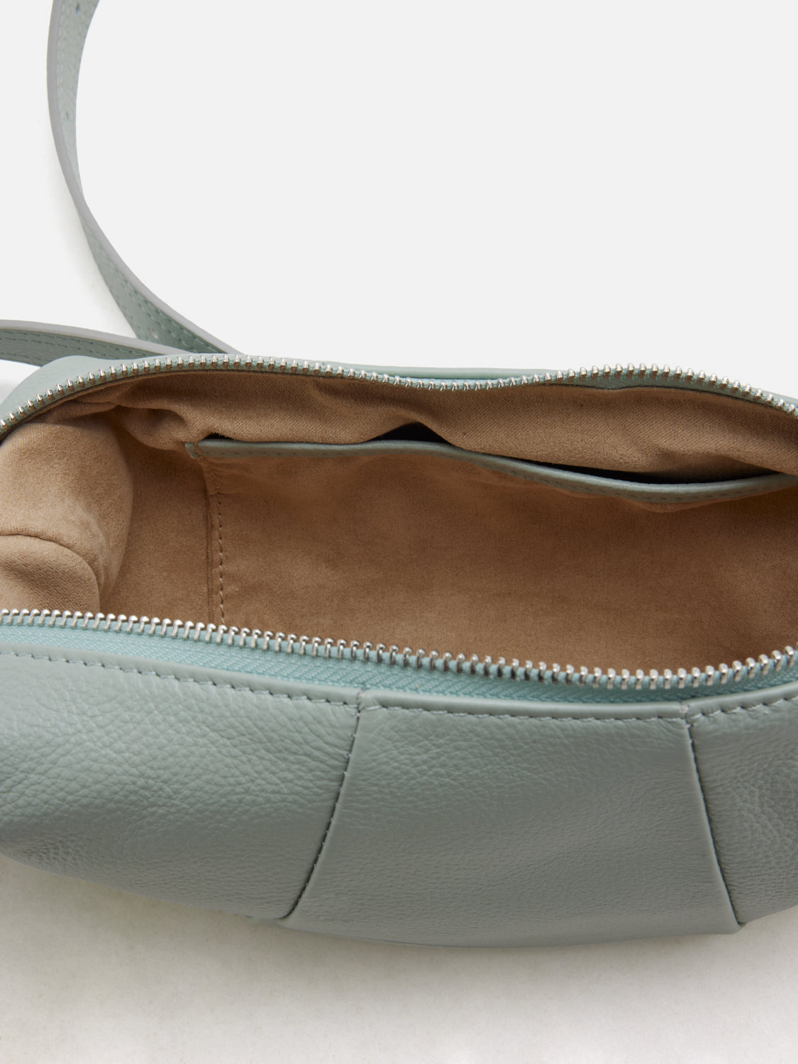 PAZZION, Tara Leather Croissant Bag, Lightblue