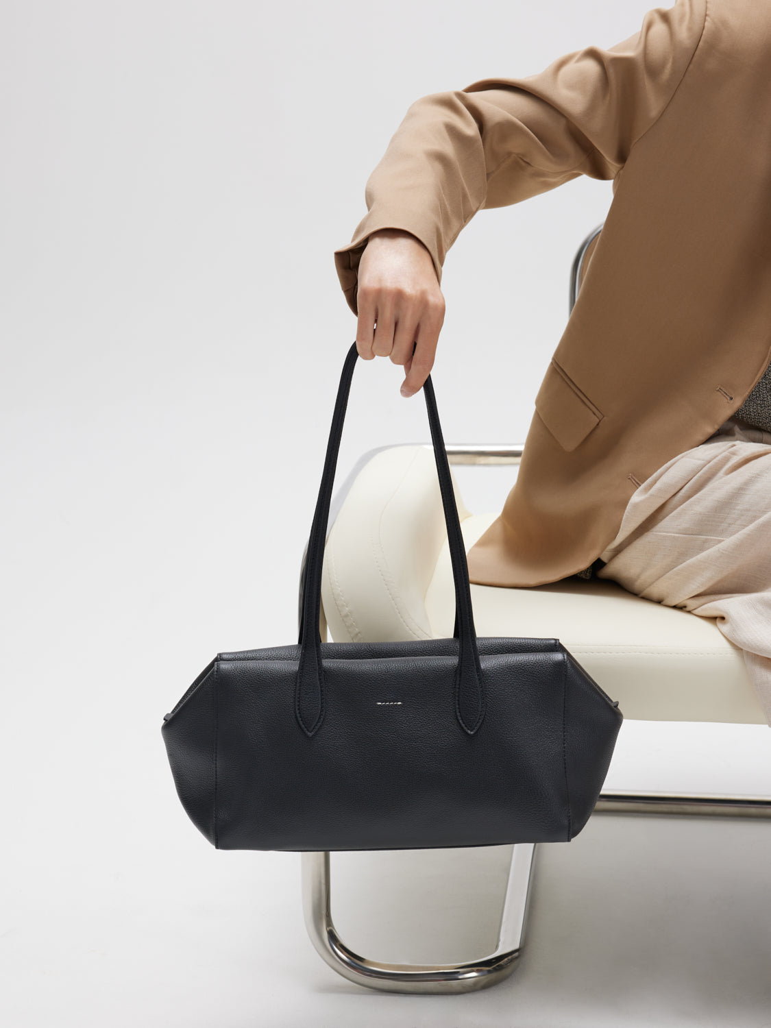 PAZZION, Taryn Leather Shoulder Bag - Black