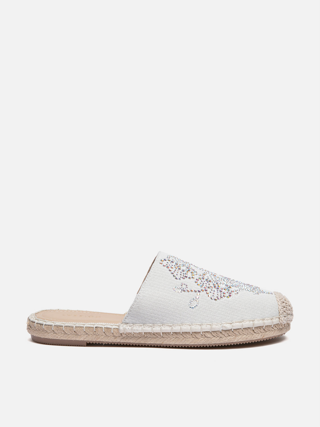 PAZZION, Thailyvn Crystal Embellished Flyknit Mules, Beige