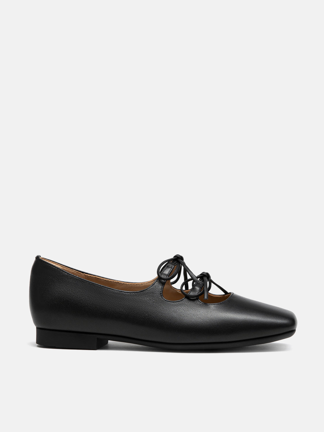 PAZZION, Tilda Bows Square Toe Flats, Black