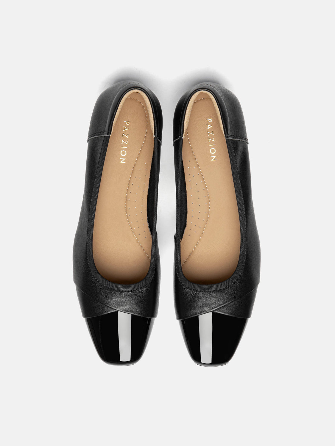 PAZZION, Ulissea Two-Tone Patent Leather Heels, Black