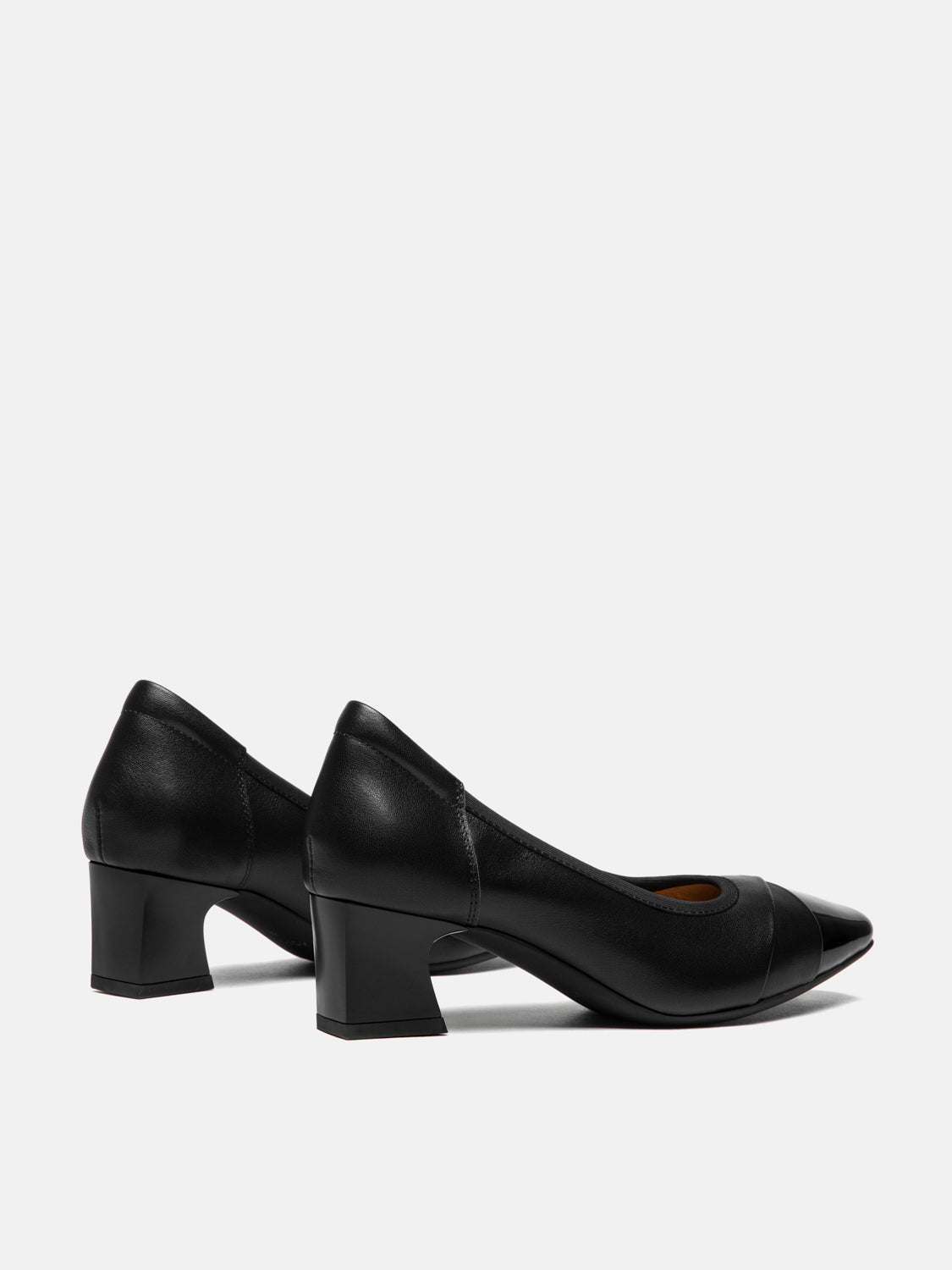 PAZZION, Ulissea Two-Tone Patent Leather Heels, Black