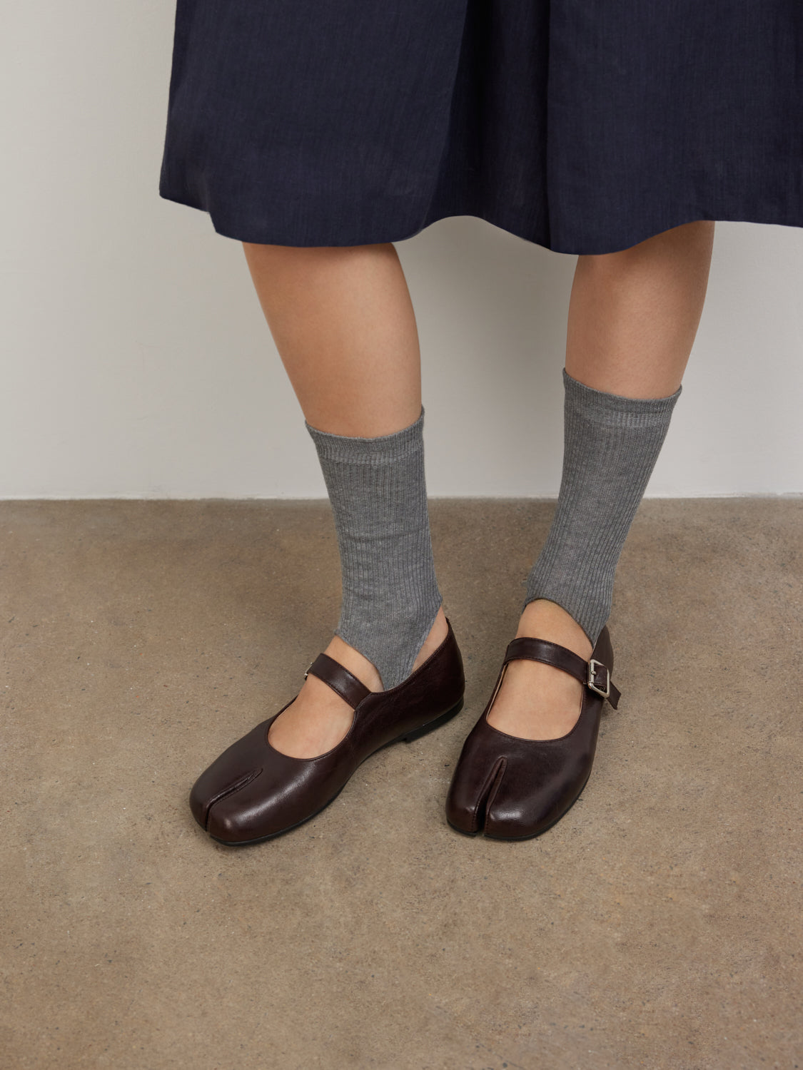 PAZZION, Una Leather Tabi Mary Janes - Dark Brown, Brown