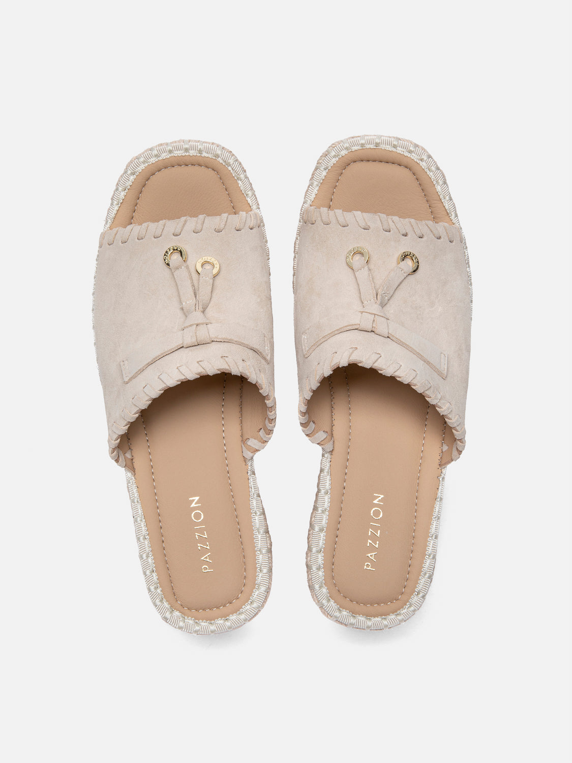 PAZZION, Urelisse Suede Wedges, Almond