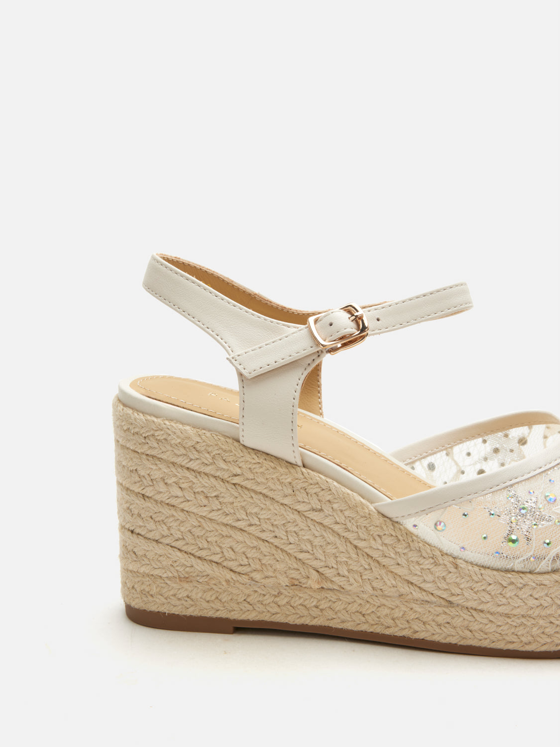 PAZZION, Varianne Crystal Embellished Wedges, Beige