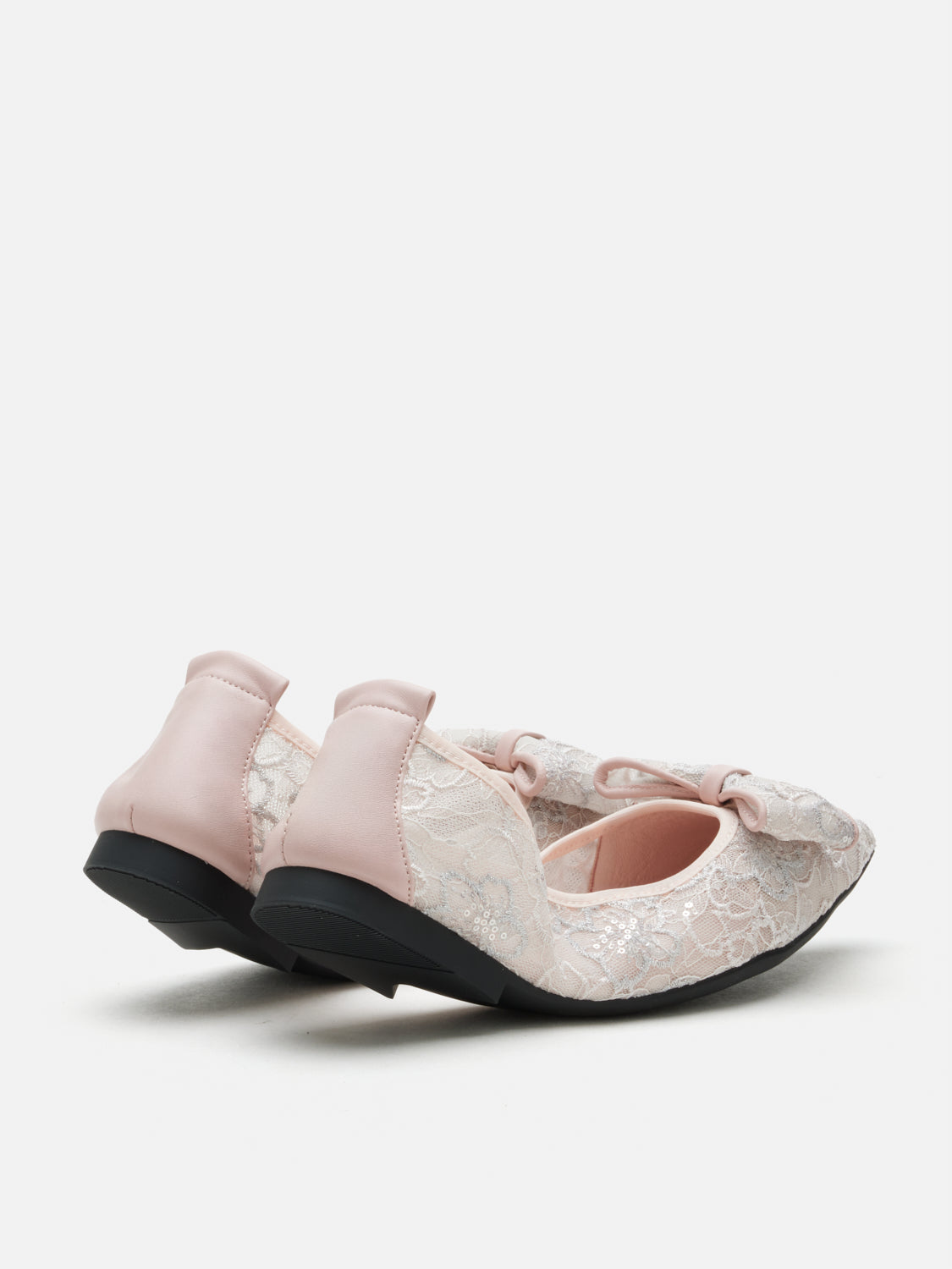 PAZZION, Vera Bow Lace Foldable Flats, Pink