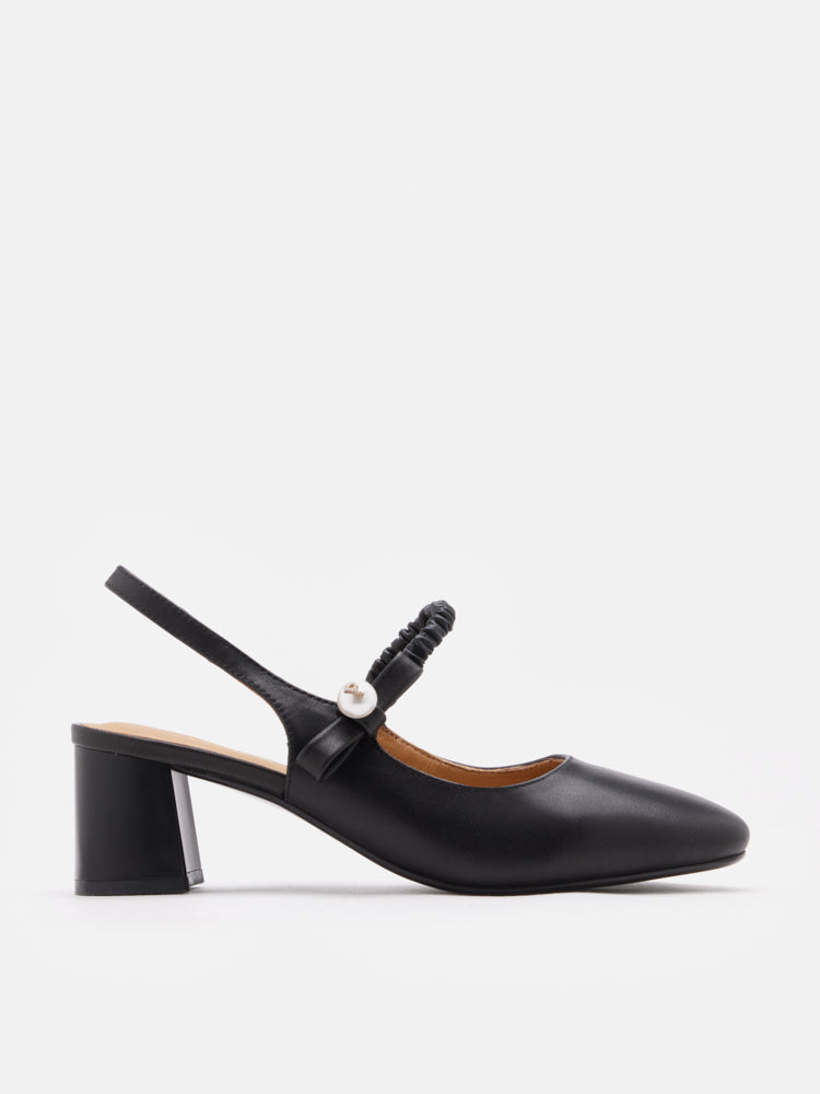 PAZZION, Vika Pearl Mary Jane Pumps, Black