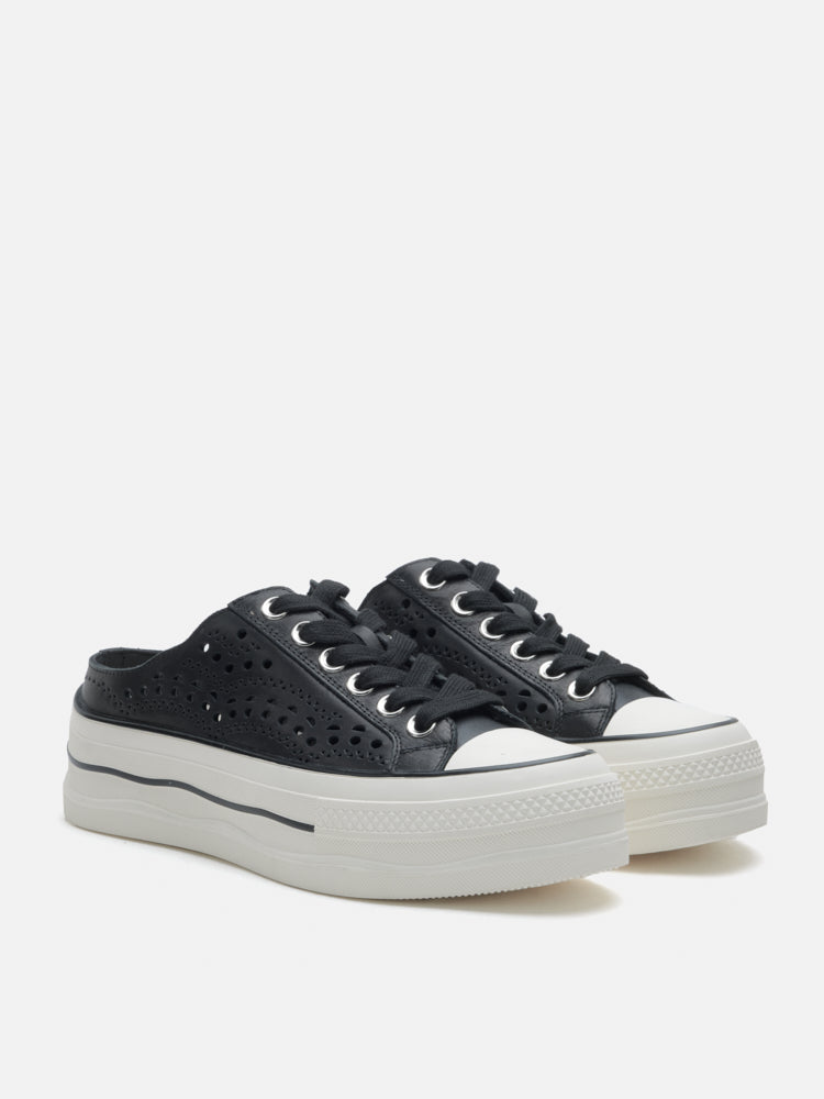 PAZZION, Wilhelmina Slip-on Pearl Bow Sneakers, Black