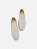 PAZZION, Xandra Crystal Embroidered Espadrilles, Grey