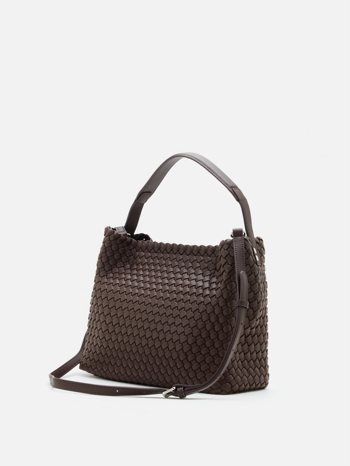 PAZZION, Xavia Bead Charmed Woven Bag, Darkbrown