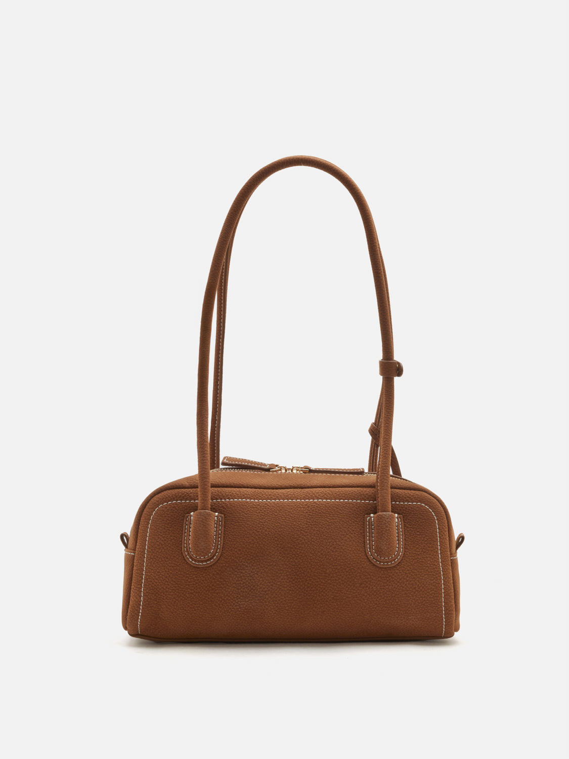 PAZZION, Zaralyn Structured Leather Shoulder Bag, Brown