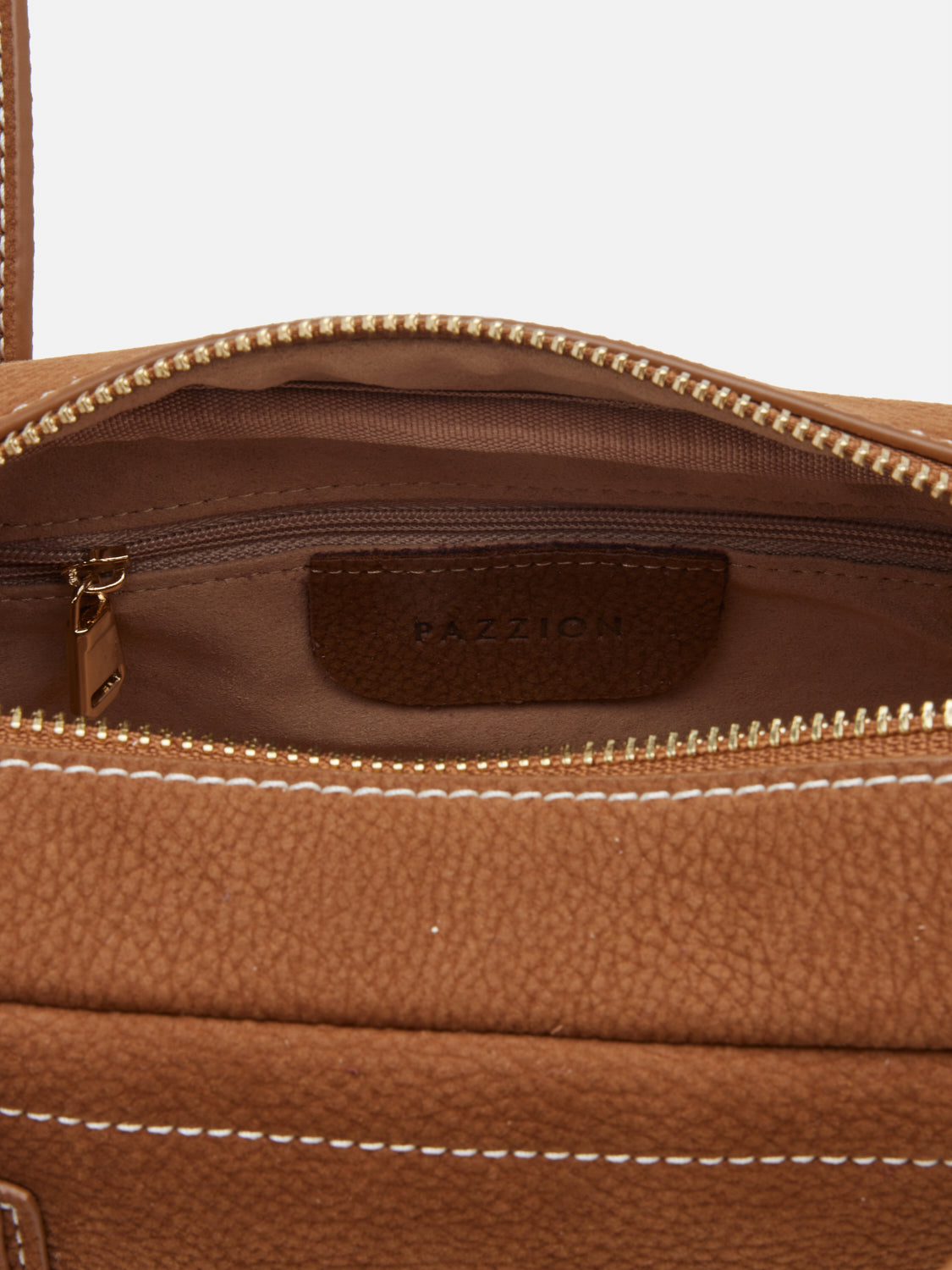 PAZZION, Zaralyn Structured Leather Shoulder Bag, Brown
