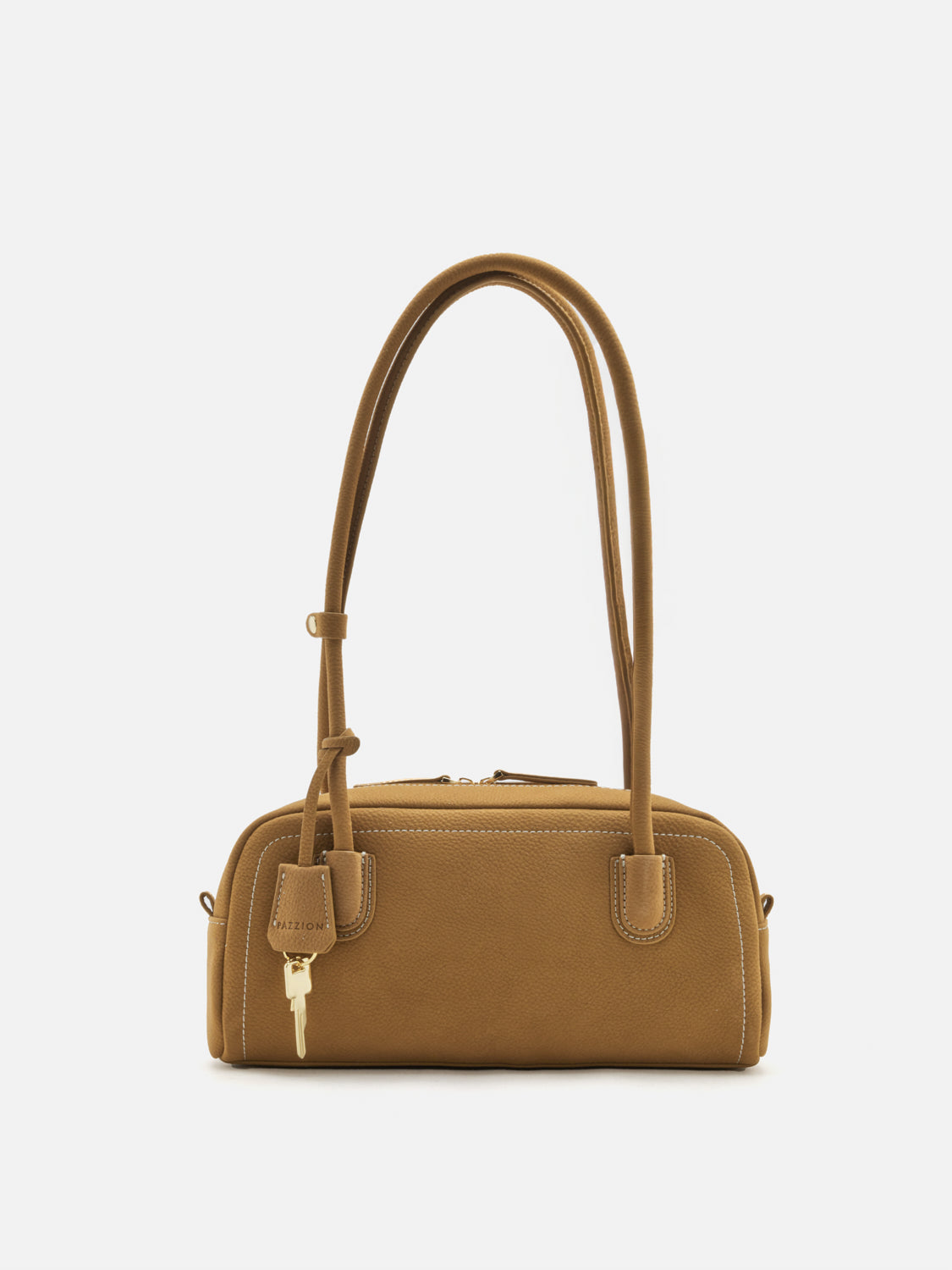 PAZZION, Zaralyn Structured Leather Shoulder Bag, Lightkhaki