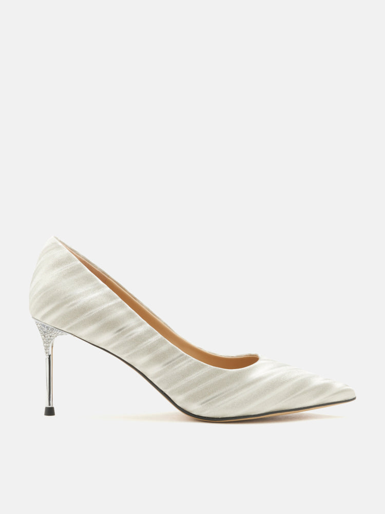 PAZZION, Zephyra Glitter Pointed Toe Heels, Gold