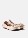 Zoelle Pearls and Crystal Encrusted Bow Flats