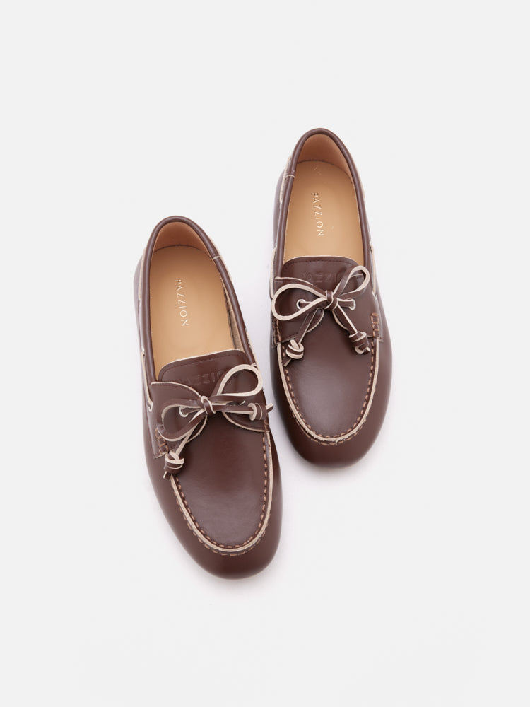 PAZZION, 608-1B LOAFERS FLAT, Brown