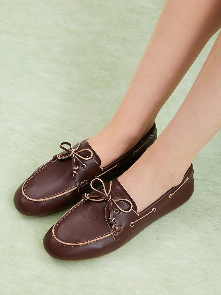 PAZZION, 608-1B LOAFERS FLAT, Brown