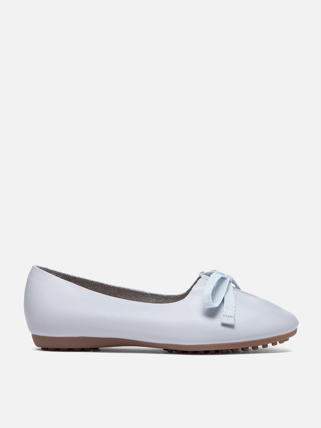 PAZZION, Adriana Tied Bow Leather Flats, Lightblue