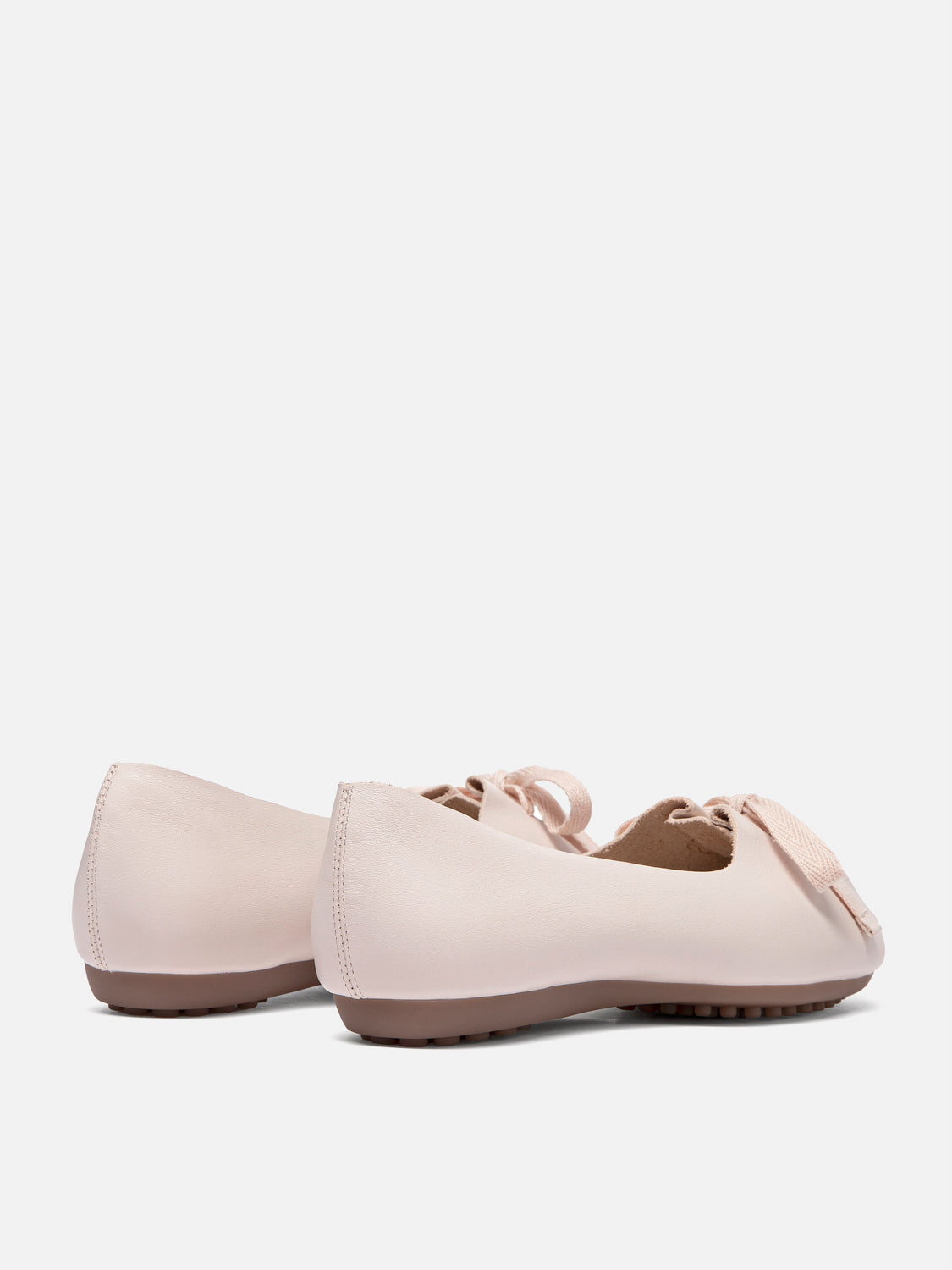 PAZZION, Adriana Tied Bow Leather Flats, Lightpink