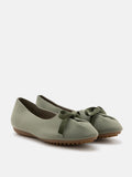 PAZZION, Adriana Tied Bow Moccasins, Green