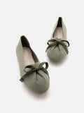 PAZZION, Adriana Tied Bow Moccasins, Green